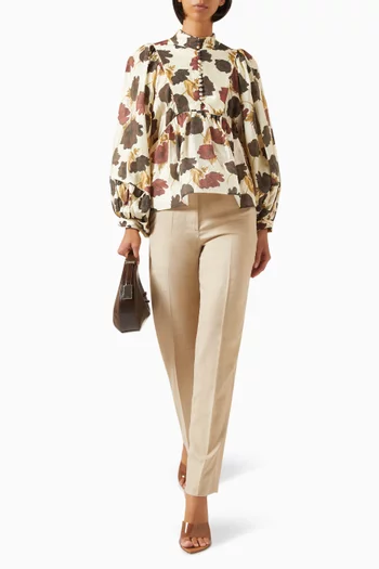 High-neck Blouse in Viscose-blend