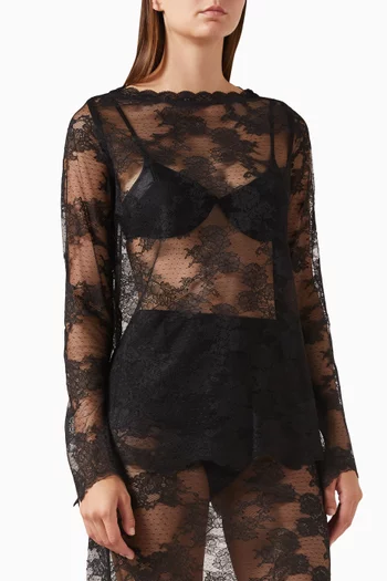 Leni Sheer Top in Lace
