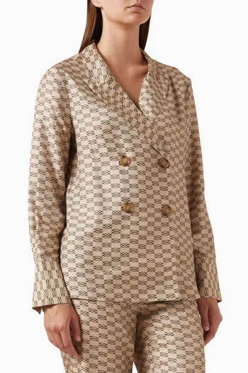 Monogram Double-breasted Shirt in Silk-blend