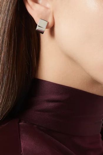 Chunky Square Earrings in Sterling Silver