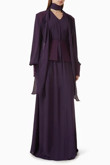 Jeyan Scarf Belted Maxi Dress