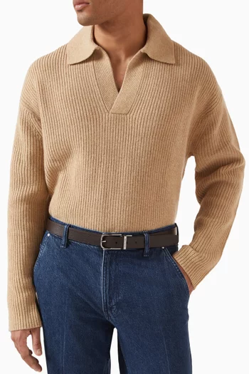 Reversible Buckle Belt in Leather