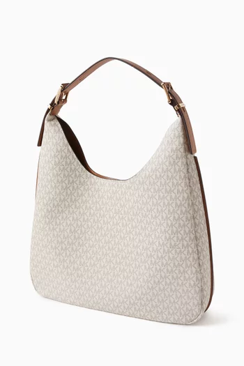 حقيبة هوبو نوليتا كبيرة قنب بنقشة شعار الماركة