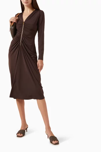 Ruched Dress in Matte Jersey