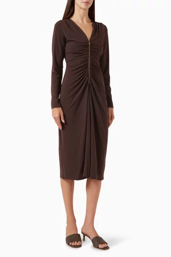 Ruched Dress in Matte Jersey