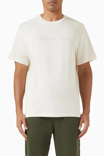 Textured Logo T-shirt in Cotton