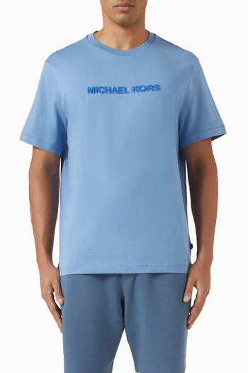 Textured Logo T-shirt in Cotton