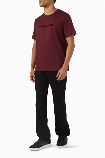 Textured Logo T-shirt in Cotton