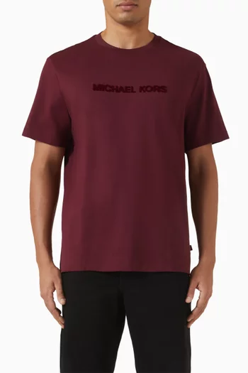 Textured Logo T-shirt in Cotton