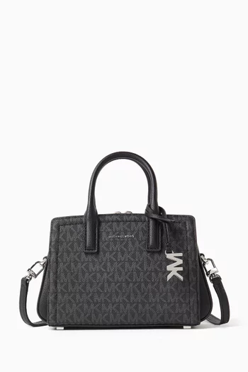 Small Laila Tote Bag in Signature Logo Canvas