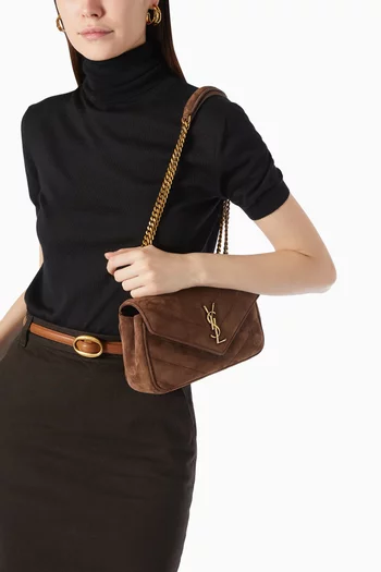 Small Loulou Matelassé Shoulder Bag in Suede