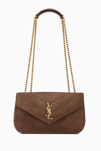 Small Loulou Matelassé Shoulder Bag in Suede