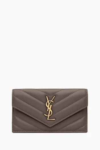Cassandre Fragments Flap Card Case in Quilted Lambskin