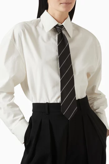 Striped Wide Tie in Silk