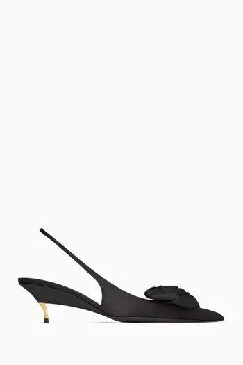 Dakota Slingback 50 Pumps in Satin Crepe