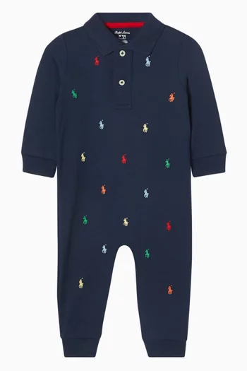 All-over Logo Romper in Cotton