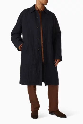 Packable Trench Coat in Wool-blend