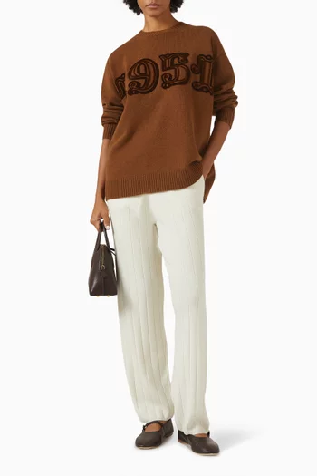 Fido Embroidered Sweater in Wool-cashmere