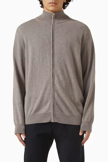 Full-zip Cardigan in Cashmere