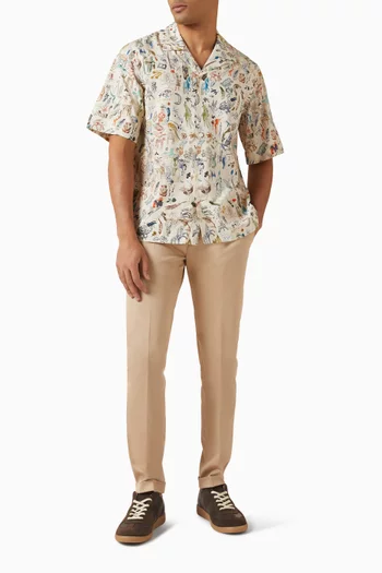 Printed Shirt in Cotton Blend