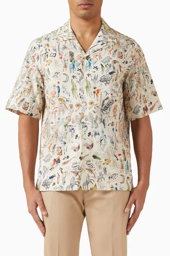 Printed Shirt in Cotton Blend