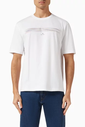 Stripe Casual Fit T-shirt in Cotton