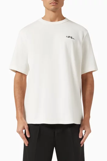 Logo Embroidered T-shirt in Cotton