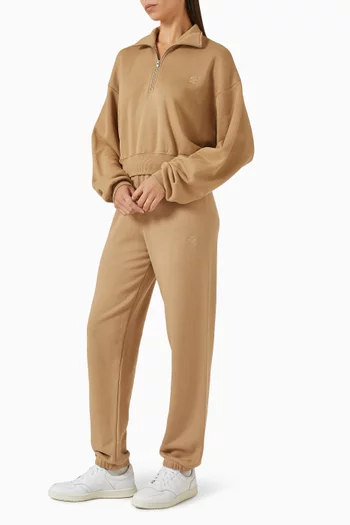 Cropped Half-Zip Sweatshirt in French Terry