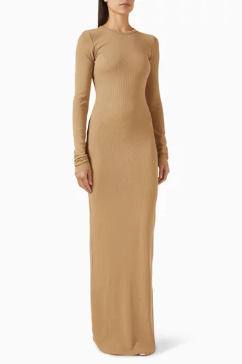 Long Sleeve Crewneck Maxi Dress