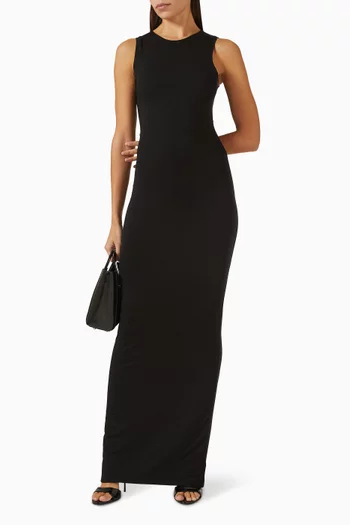 Sleeveless Crewneck Maxi Dress in Modal