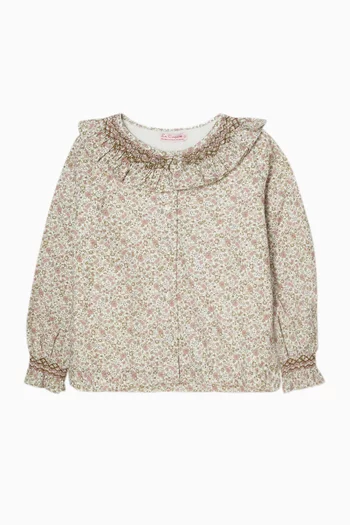 Emanuela Hand-smocked Shirt in Cotton