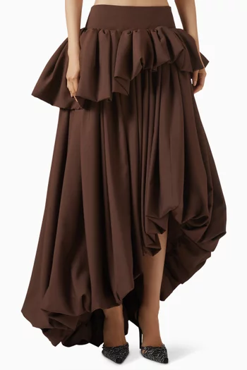 Ottoman Maxi Skirt in Crepe Georgette