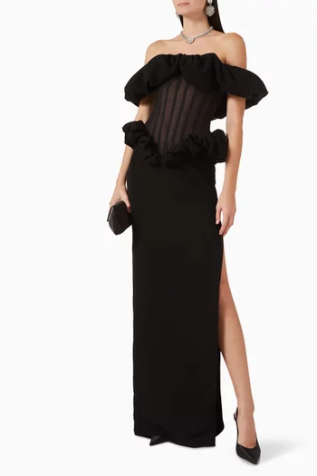 Ruffle Corset Gown