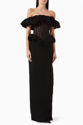 Ruffle Corset Gown