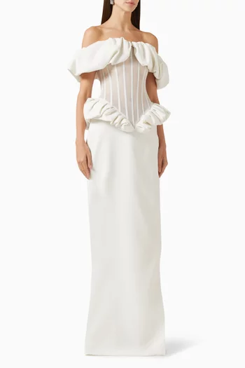 Ruffle Corset Gown