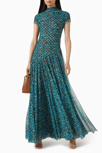Baklava Maxi Dress in Tulle Lycra