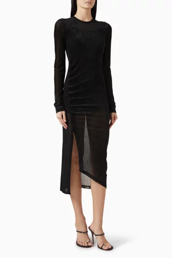 Alva Midi Dress in Velvet