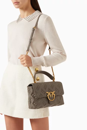 Medium Love Puff Bag in Embossed Nappa Leather