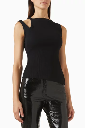 Oblique 90's Rib Top in Cotton Blend