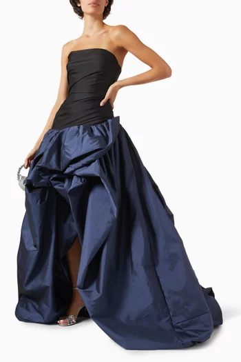 Strapless High-slit Gown