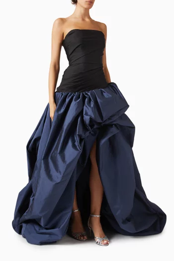 Strapless High-slit Gown