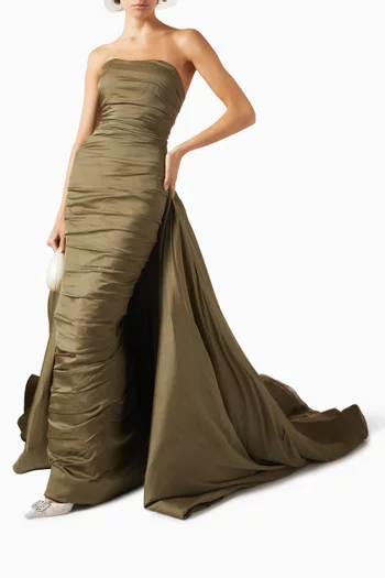 Ruched Strapless Gown