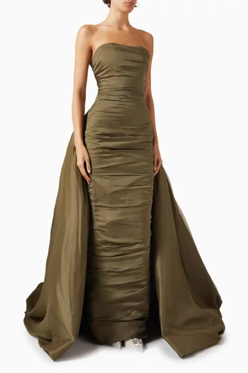 Ruched Strapless Gown