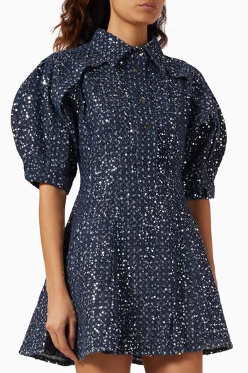 Glint Sequin-embellished Dress in Denim