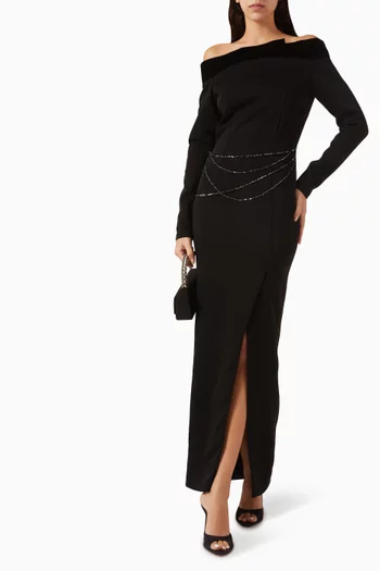 Opera Gown in Velvet & Crepe