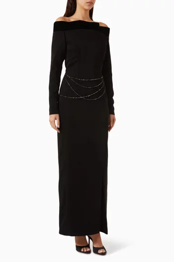 Opera Gown in Velvet & Crepe