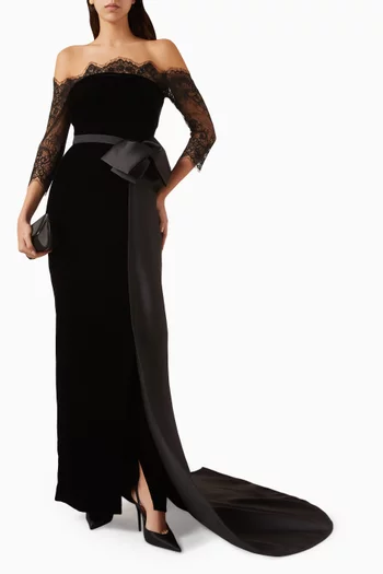 Antonella Gown in Mikado Satin & Lace