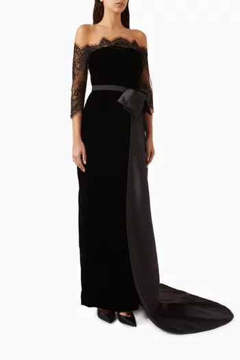 Antonella Gown in Mikado Satin & Lace