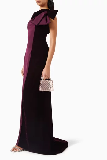 Eliza One-shoulder Gown in Silk & Velvet