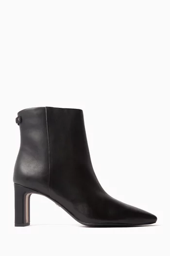 حذاء بوت سيج بطول الكاحل بكعب 70 مم جلد